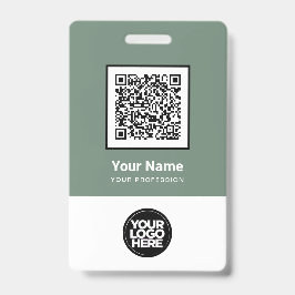 Aangepaste Werknemer Qr Code Bar Code Logo Naam Badge