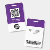 Aangepaste werknemer Qr Code Bar Code Naam Logo Badge (Voor- en achterkant)