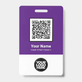 Aangepaste werknemer Qr Code Bar Code Naam Logo Badge