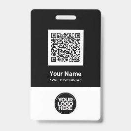 Aangepaste werknemer Qr Code Bar Code Naam Logo Badge