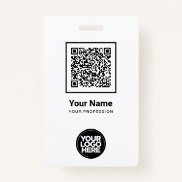 Aangepaste werknemer Qr Code Bar Code Naam Logo Badge