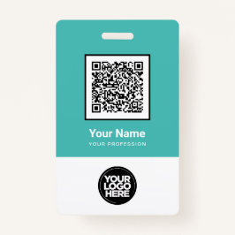 Aangepaste werknemer Qr Code Bar Code Naam Logo Badge