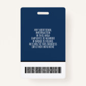 Aangepaste werknemer Verticale foto-streepjescode Badge (Achterkant)