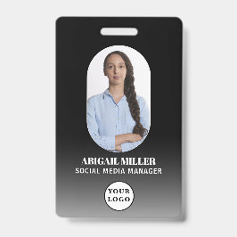 Aangepaste werknemers foto gradiënt boogkaart badge