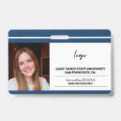 Aangepaste werknemers fotologo en barcode sjabloon badge (Voorzijde)