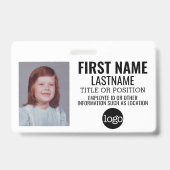Aangepaste werknemers-ID - foto, streepjescode, lo Badge (Voorzijde)