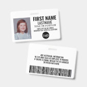 Aangepaste werknemers-ID - foto, streepjescode, lo Badge (Voor- en achterkant)