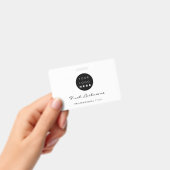 Aangepaste werknemersbarcode logo naam zwart wit badge (Handheld)