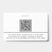 Aangepaste werknemersbarcode logonaam zwart zilver badge (Achterkant)