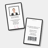 Aangepaste Werknemersfoto Bar Code Logo Naambadge Badge (Voor- en achterkant)
