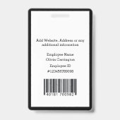 Aangepaste Werknemersfoto Bar Code Logo Naambadge Badge (Achterkant)