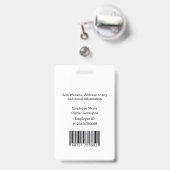 Aangepaste Werknemersfoto Bar Code Logo Naambadge Badge (Achterkant met uittrekbare clip)