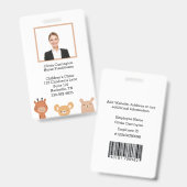 Aangepaste Werknemersfoto Barcod Logo Naam Badge (Voor- en achterkant)