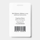Aangepaste Werknemersfoto Barcod Logo Naam Badge (Achterkant)