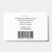 Aangepaste Werknemersfoto Barcod Logo Naambadge Badge (Achterkant)