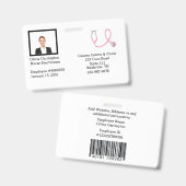 Aangepaste Werknemersfoto Barcod Logo Naambadge Badge (Voor- en achterkant)