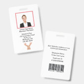 Aangepaste werknemersfoto barcode logo naam badge (Voor- en achterkant)