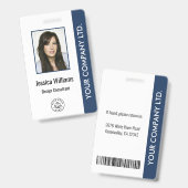 Aangepaste Werknemersfoto, Barcode, Logo, Naam Badge (Voor- en achterkant)