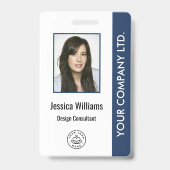 Aangepaste Werknemersfoto, Barcode, Logo, Naam Badge (Voorzijde)