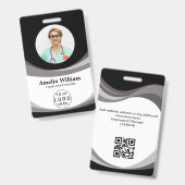 Aangepaste Werknemersfoto, Barcode, Logo, Naam Badge (Voor- en achterkant)