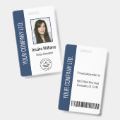 Aangepaste Werknemersfoto, Barcode, Logo, Naam Bla Badge (Voor- en achterkant)