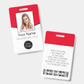 Aangepaste Werknemersfoto, Barcode, Logo, Naam ID- Badge (Voor- en achterkant)