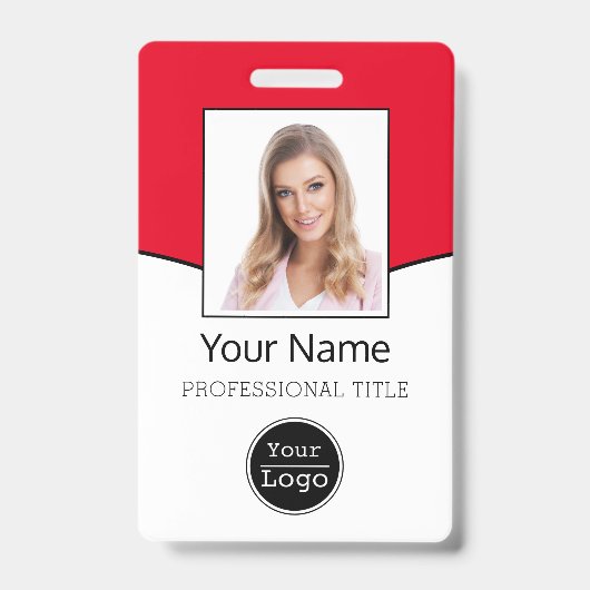 Aangepaste Werknemersfoto, Barcode, Logo, Naam ID- Badge (Voorzijde)