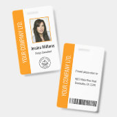 Aangepaste Werknemersfoto, Barcode, Logo, Naam Ora Badge (Voor- en achterkant)