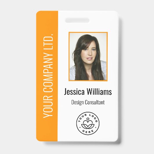Aangepaste Werknemersfoto, Barcode, Logo, Naam Ora Badge (Voorzijde)