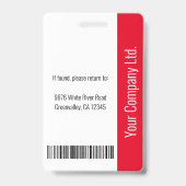 Aangepaste Werknemersfoto, Barcode, Logo, Naam Roo Badge (Achterkant)