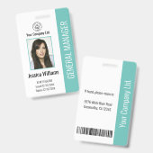 Aangepaste Werknemersfoto, Barcode, Logo, Naam Tea Badge (Voor- en achterkant)