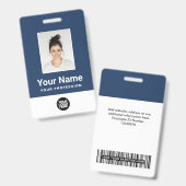 Aangepaste Werknemersfoto, Barcode, Logo, Naambadg Badge (Voor- en achterkant)
