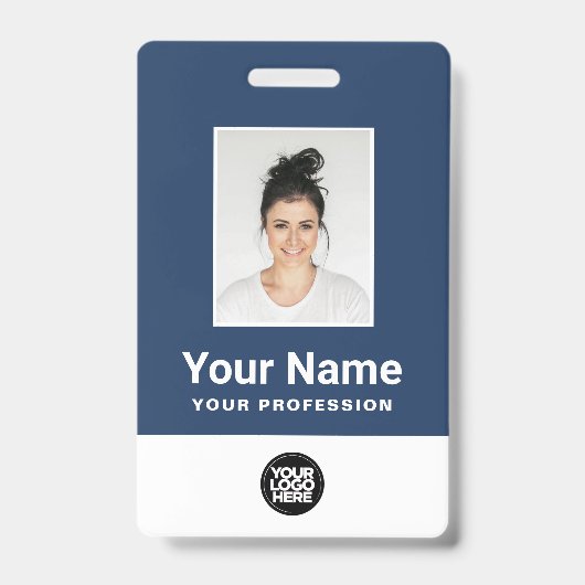 Aangepaste Werknemersfoto, Barcode, Logo, Naambadg Badge (Voorzijde)