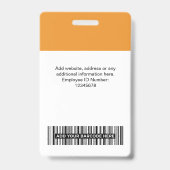 Aangepaste Werknemersfoto, Barcode, Logo, Naambadg Badge (Achterkant)