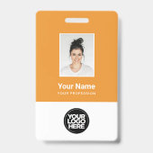 Aangepaste Werknemersfoto, Barcode, Logo, Naambadg Badge (Voorzijde)