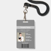 Aangepaste Werknemersfoto Barcode Naam Logo ID Badge (Voorzijde met lanyard)