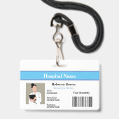 Aangepaste Werknemersfoto Barcode Verpleegster Dok Badge (Voorzijde met lanyard)