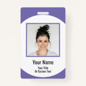 Aangepaste werknemersfoto en noem Eenvoudige verwi Badge (Voorkant)