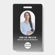 Aangepaste Werknemersfoto Gradiënt Boog Badge