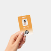 Aangepaste Werknemersfoto Gradiënt Oranje Badge (Handheld)