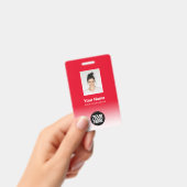 Aangepaste Werknemersfoto Gradiënt Rood Badge (Handheld)