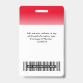 Aangepaste Werknemersfoto Gradiënt Rood Badge (Achterkant)
