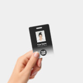 Aangepaste Werknemersfoto Gradiënt Zwart Wit Badge (Handheld)