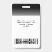 Aangepaste Werknemersfoto Gradiënt Zwart Wit Badge (Achterkant)