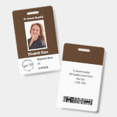 Aangepaste Werknemersfoto ID BarCode Logo Naambadg Badge (Voor- en achterkant)