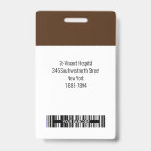 Aangepaste Werknemersfoto ID BarCode Logo Naambadg Badge (Achterkant)