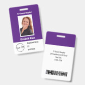 Aangepaste Werknemersfoto ID BarCode Logo Naambadg Badge (Voor- en achterkant)