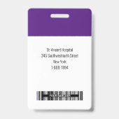 Aangepaste Werknemersfoto ID BarCode Logo Naambadg Badge (Achterkant)