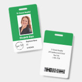 Aangepaste Werknemersfoto ID BarCode Logo Naambadg Badge (Voor- en achterkant)