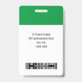 Aangepaste Werknemersfoto ID BarCode Logo Naambadg Badge (Achterkant)